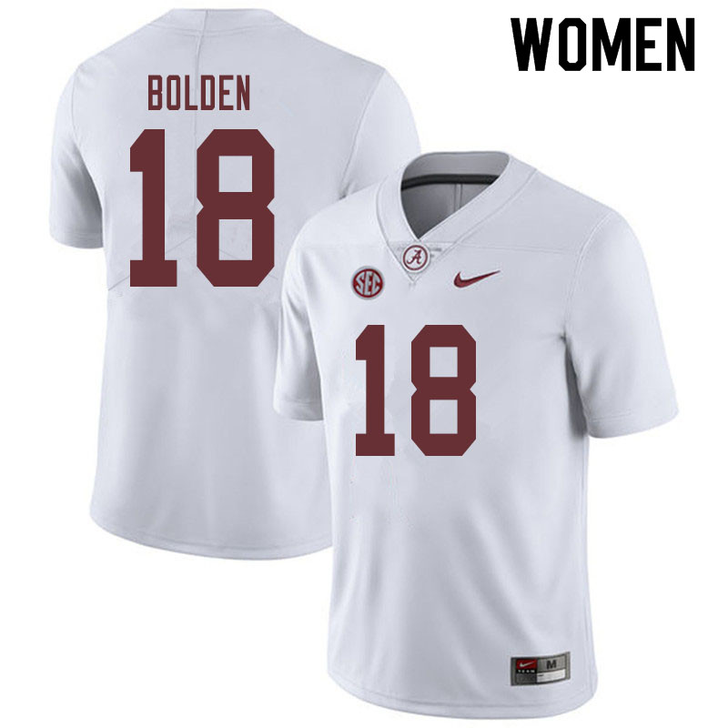 Alabama Crimson Tide Women's Slade Bolden #18 White NCAA Nike Authentic Stitched 2019 College Football Jersey XH16V32GQ